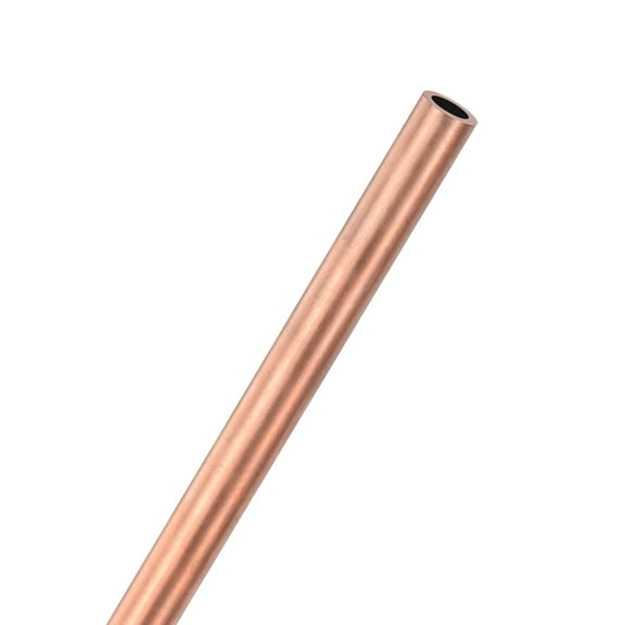 Uxcell 1-Pack Copper Round Tube, 7mm OD 1mm Thick 300mm Length Straight Pipe Tubing