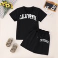 thumbnail image 5 of Utlike Girls Clothing Set Fashion Letter Print Casual Loose Short Sleeve Suit Sweet Girl Skin Friendly Outfits Size 5 Years-, 5 of 5