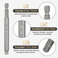 thumbnail image 5 of Uxcell T45 Torx Head Screwdriver Bit 1/4" Hex Shank 4" (100mm) Long Magnetic No Hole Tip 6 Point Star Screw Driver, 5 of 7