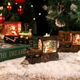 thumbnail image 3 of Grishay Merry Train, Train Snow Globe Christmas Snow Globe Lantern, Lighted Christmas Snow Globe, Mini Snowing Train LED Lantern Decor with Santa, Christmas Tree Train Home Decoration Gift, 3 of 7