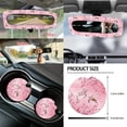 thumbnail image 5 of Jeiento Sea Turtle Car Seat Covers Set for Women Steering Wheel Cover Seat Belt Covers Trash Bin Rear View Mirror Cover Auto Armrest Cover Cushion Coasters Gear Shift Cover Pink Cherry Blossom, 5 of 7