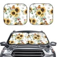 thumbnail image 2 of Haiem Sunflowers Leaves And Birds Windshield Sun Shade: Universal Foldable 2-Piece Car Front Window Sunshade - Blocks Uv Rays, And Reduces Heat,Essential Car Accessory Small, 2 of 7