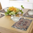 thumbnail image 3 of Ambesonne Floral Place Mats Set of 4, Ukranian Carpet, Standard Size, Salmon Sky Blue, 3 of 5