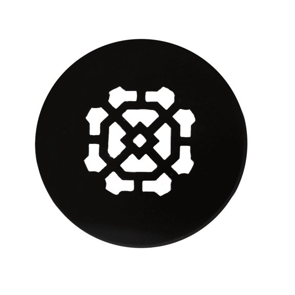 Achtek 3.5" Duct opening Solid Cast Aluminum Round Grille ( 5" Round Overall) | Powder Coated BLACK - Without Holes For Floor