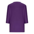 thumbnail image 5 of HOMBOM Womens Shirts Christmas Fall Holiday Purple 3/4 Sleeve Ugly Christmas V Neck T Shirts for Women, 5 of 5