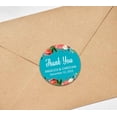thumbnail image 2 of Darling Souvenir Round 45 Pcs Floral Border Thank You Stickers Personalized Bride Groom Names And Date Envelope Seals-Turquoise Blue, 2 of 3