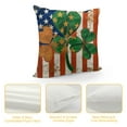 thumbnail image 4 of Leisuo  Flag St Patrick's Day Throw Pillow Cover American Flag Lucky Charm Shamrocks Four Leaf Clovers Cushion Case Sofa Decorative Oblong White, 4 of 5