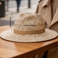 thumbnail image 3 of Ltpwer Straw Trilby Fedora Hat for Men 1920S Unisex Party Costume Hats Trilby Fedora Hat Mens Derby Hat Uv Upf 50+ Sun Uv Protection Classic Beach Topper 1920S Short Brim Felt Panama Cap Jazz Cap, 3 of 8