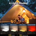 thumbnail image 4 of Farol de camping JOYEKY, 6400 mAh, LED, 1000 lúmenes, 4 modos, manivela, 4 of 8