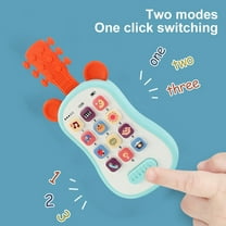 KOYPTL Simulation Baby Educational phone Toy with Music Sounds Guitar Shaped for Toddler Kids 3-6-8-12 Months,12-Mode Learning Smart Phones Soothing Gift for Christmas Stocking Stuffers Birthday