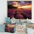 thumbnail image 3 of Designart Sunrise & Dramatic Clouds Over Lavender Field IV FLOAT FRAME WALL ART, 3 of 4