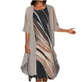 thumbnail image 1 of Vestido de dos piezas de manga corta con cuello redondo y estampado casual de moda para mujer Wmkox8yi bvn76, 1 of 5