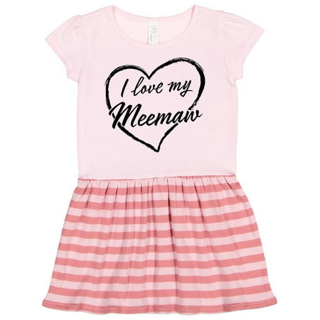 

Inktastic I Love My Meemaw in Black Chalk Heart Gift Toddler Girl Dress