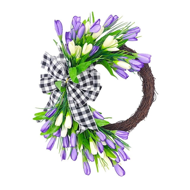 GROWTH TANK Silk Tulips Artificial Flowers Bedroom Thanksgiving Spring Wreath Front Door