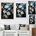 thumbnail image 4 of Designart "Flowing Cherry Blossoms in White and Blue I" Landscapes Framed Wall Art - Traditional Blue Tree Cherry Blossom Bedroom Framed Canvas Wall Art, 4 of 6
