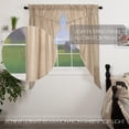 thumbnail image 4 of VHC Brands Sawyer Mill Ticking Striped Cotton Farmhouse Curtains Rod Pocket Drawstring Ties Prairie Panel Pair, Charcoal, 4 of 6