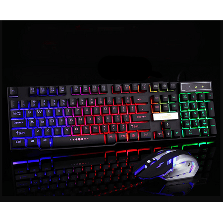 Amerteer Mechanical Gaming Keyboard Compact 104 Keys Mechanical Computer Keyboard Rainbow Backlit for Windows PC