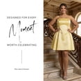 thumbnail image 3 of David’s Bridal, The Edit by DB Studio Women's Formal Drop Waist Mini Dress, Short, Satin, 3 of 6