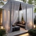 thumbnail image 2 of Rosnek Large Size Outdoor Mosquito Netting Curtain, DIY Cut to Size High Density Airy Mesh Net Outdoor Sheer Curtains for Patio Gazebo Porch Pergola, Rod Pocket 1 Panel (10.5 x 7 ft, Gray), 2 of 8
