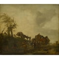 thumbnail image 2 of Philips Wouwerman 17x15 Gold Ornate Wood Frame and Double Matted Museum Art Print Titled - An Assault Upon Travellers (1643), 2 of 4