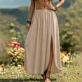 thumbnail image 6 of Gamivast Skirts for Women High Waisted Maxi Skirt High Slit Long Skirt Flowy Skirt Casual Skirt for Beach Vacation Resort Travel Going Out Outfit Summer Beige S, 6 of 6