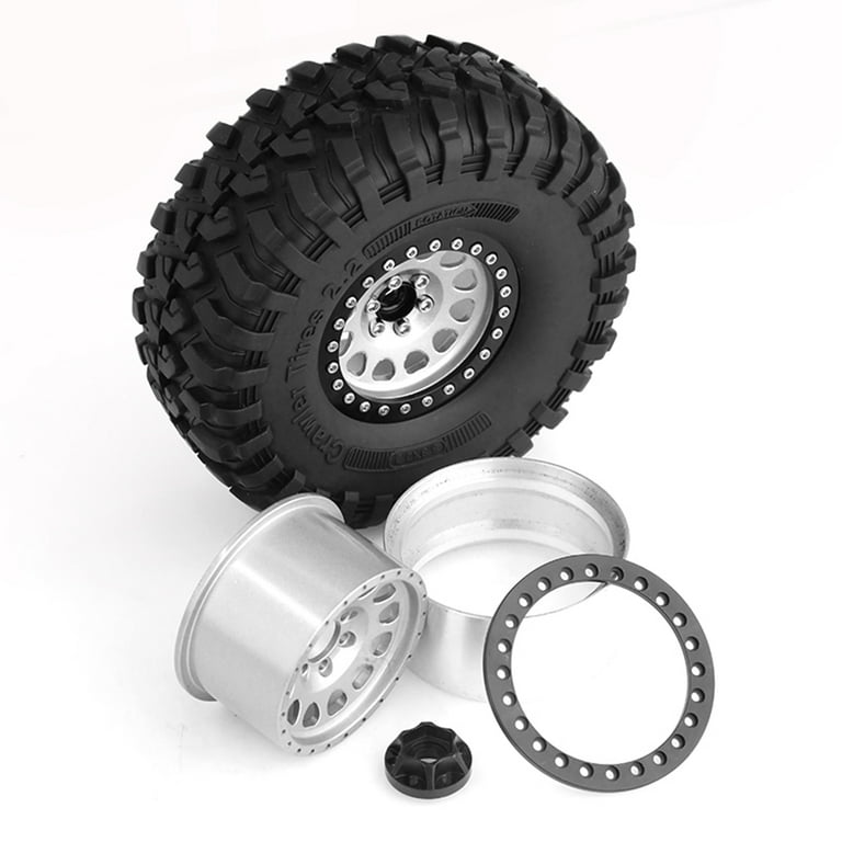 4PCS 135mm Metal 2.2 Beadlock Wheel Rim Tire Set for 1 10 RC Crawler Car Axial SCX10 Wraith Capra TRX4 D90 B