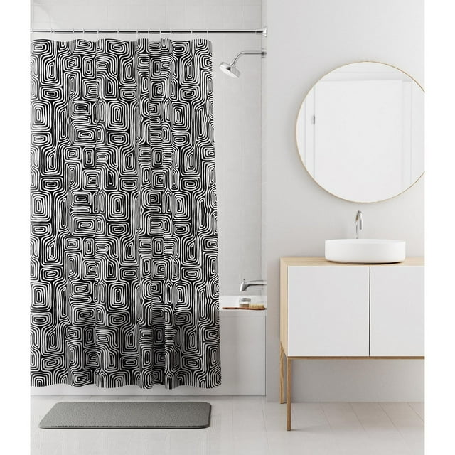 Mainstays Decorative Waterproof Recycled PEVA Shower Curtain