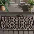 thumbnail image 3 of Safavieh Courtyard Amelia Geometric Indoor/Outdoor Area Rug, Black/Beige, 2'7" x 5', 3 of 16