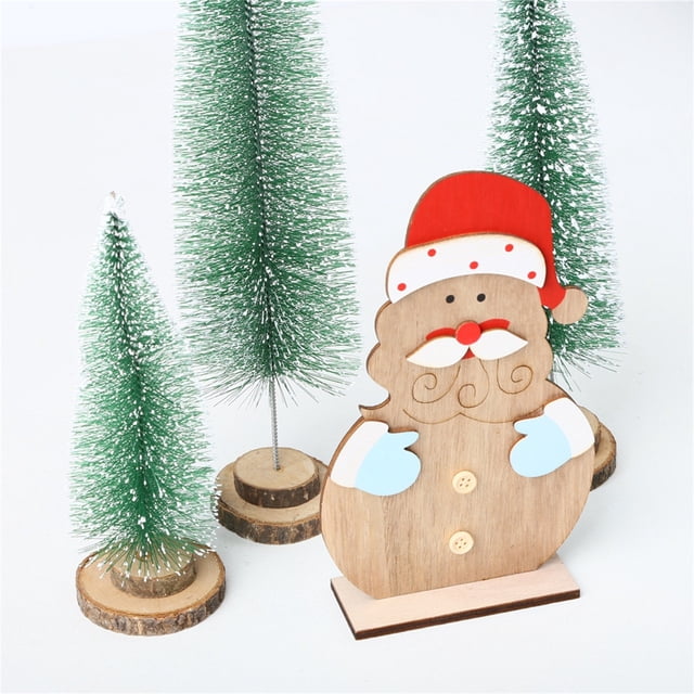 Christmas Wooden Crafts Santa Claus Home Decoration Wooden Ornaments