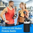thumbnail image 6 of Glass Shaker Bottle, 2 Pack 22oz BPA-Free Odorless Shaker Bottle with 304 Stainless Steel Ball and Removable Cleaning Brush for Fitness Protein Mixes, 6 of 7