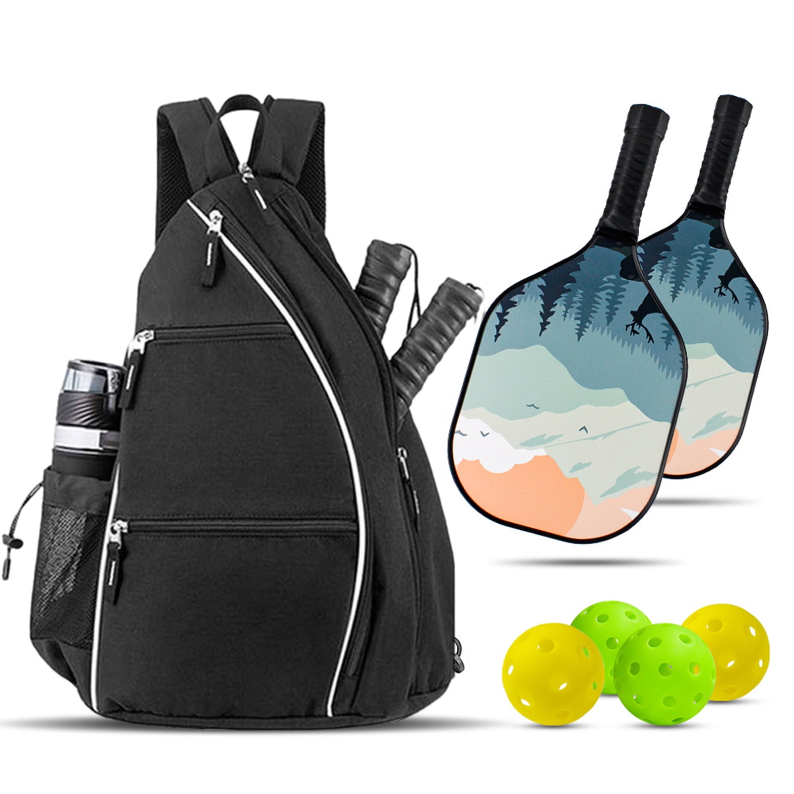 YIFAEUX Pickleball Paddle Backpack Mesh Pocket Adjustable Strap Waterproof Oxford Cloth Outdoor Sports Badminton Table Tennis Racket Storage Bag