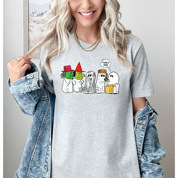 Moonlight Apparel Funny Halloween T-Shirt I Got A Rock Cute Ghost Witch Graphic Tee Casual Trick or Treat Spooky Short Sleeve Shirt for Fall Holiday Outfits