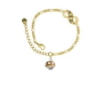 thumbnail image 2 of Delight Jewelry Goldtone Tan with Crystals Spinner Gold-tone Paw Infinity Link Chain Bracelet, 6"+2" Extender, 2 of 3