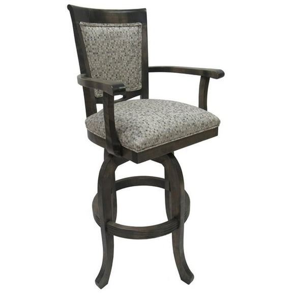 Tobias Designs 30" Swivel Solid Wood Counter Bar Stool in Spring Mix Gray