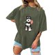 thumbnail image 1 of Camiseta informal de manga corta con cuello redondo y estampado para mujer Pompotops hkajfhjk460837, 1 of 4