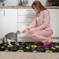 thumbnail image 3 of Sunflower and Text Black Pattern Anti Fatigue Kitchen Rugs Set Of 2, Non Slip Washable Decorative Floor Mats for Kitchen Sink Laundry, 17"x30" and 17"x47", 3 of 6