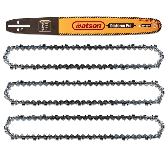 18 Inch Chainsaw Bar& Chain Combo .325" Pitch .050" Gauge, 72 Drive Links (3 Chains 1 Bar)