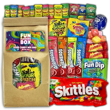 Fun Flavors Candy Sour Mix Bag, Gummies, Sweets 35 Count Variety Pack, Birthday Gift, Party Favors