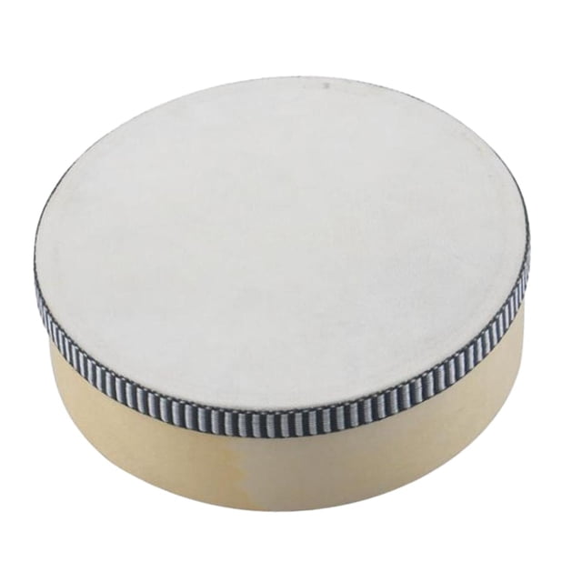 Tambor de marco de madera de pandereta, juguete de percusión para niños, tambor de mano de madera, tambor de mano para fiesta familiar de festival de 7 pulgadas blanco CUTICAT Pandereta