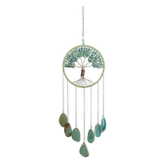 Handmade Natural Turquoise Stone Dreamcatcher Hanging Ornament Boho Wall