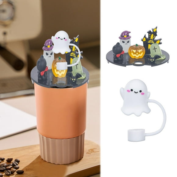 Halloween Cup Lid Fit For 40 Oz / 30oz Lid Silicone Covers Cap For Tumblers Cute With Handle Compatible With Cup Lid Charms With Silicone Cover Cap