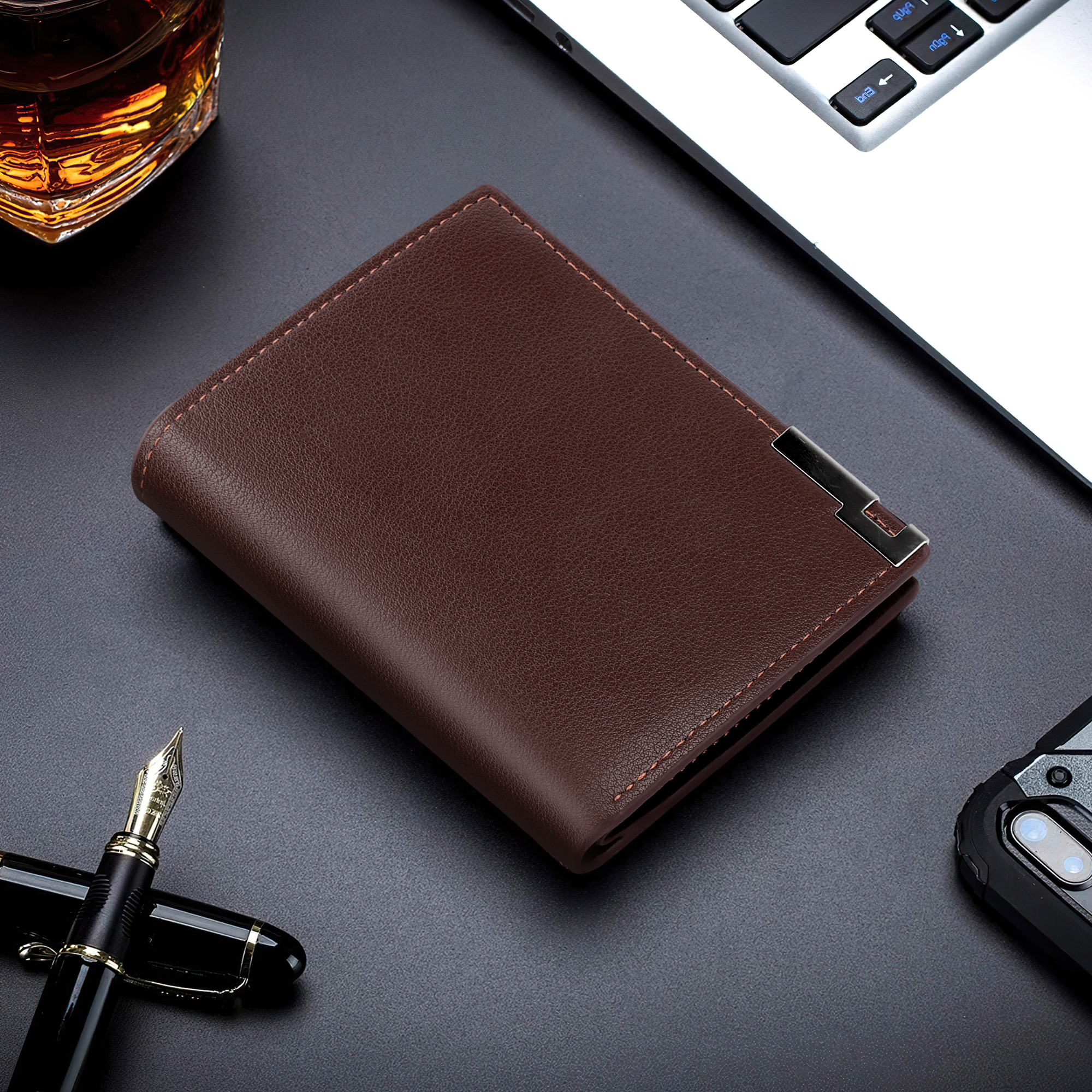Cshidworld Men's Full Grain Leather Bifold Wallet with RFID Blocking, Brown photo 7