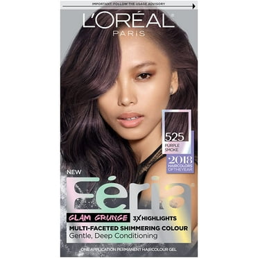 Loreal Paris Feria Multi-Faceted Shimmering Permanent Hair Color, 525 Purple Smoke, Pack Of 1, Hair Dye