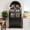 Black, variant on CQSXDA Versatile 71 Inch Fluted Tall Arched Pantry Cabinet with Glass Doors Hidden Drawer and Adjustable Shelves for Home Storage and Display, Oak