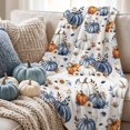 thumbnail image 6 of Fall Throw Blanket, 59 x 39.37 in Throw Blanket Gentle Fleece Fall Blanket Cozy Warm Cute Blue Pumpkin Blanket, Ultra-Soft Blankets and Throws for Couch Sofa Bed, 6 of 6