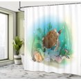 thumbnail image 5 of Ambesonne Ocean Shower Curtain, Sea Turtles Underwater, 69"Wx84"L, Green Brown, 5 of 5