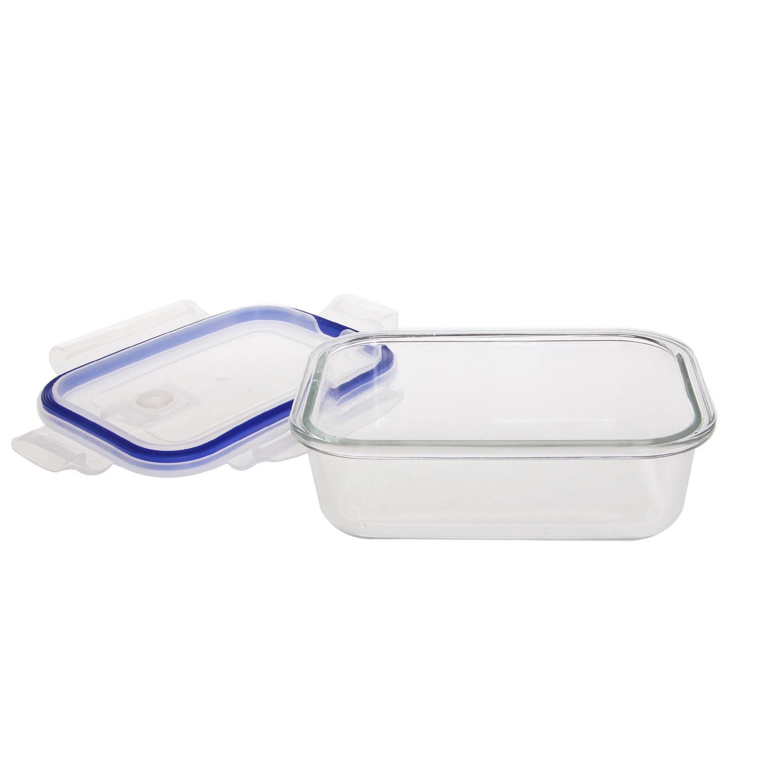 CONSERVATION DES ALIMENTS EN VERRE RECTANGLE 640ML AVEC COUVERCLES D'ÉVENT VERRE RECTANGLE 640ML