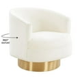 thumbnail image 6 of Maklaine 17.7" Transitional Velvet Swivel Accent Chair in Cream, 6 of 7