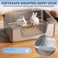 thumbnail image 4 of Large Rabbit Litter Box Stainless Steel Bunny Litter Box Sifting, Non-Chewable, Easy to Clean & Odor Control 17.2 x 13.4 x 5.9 inch, 4 of 9