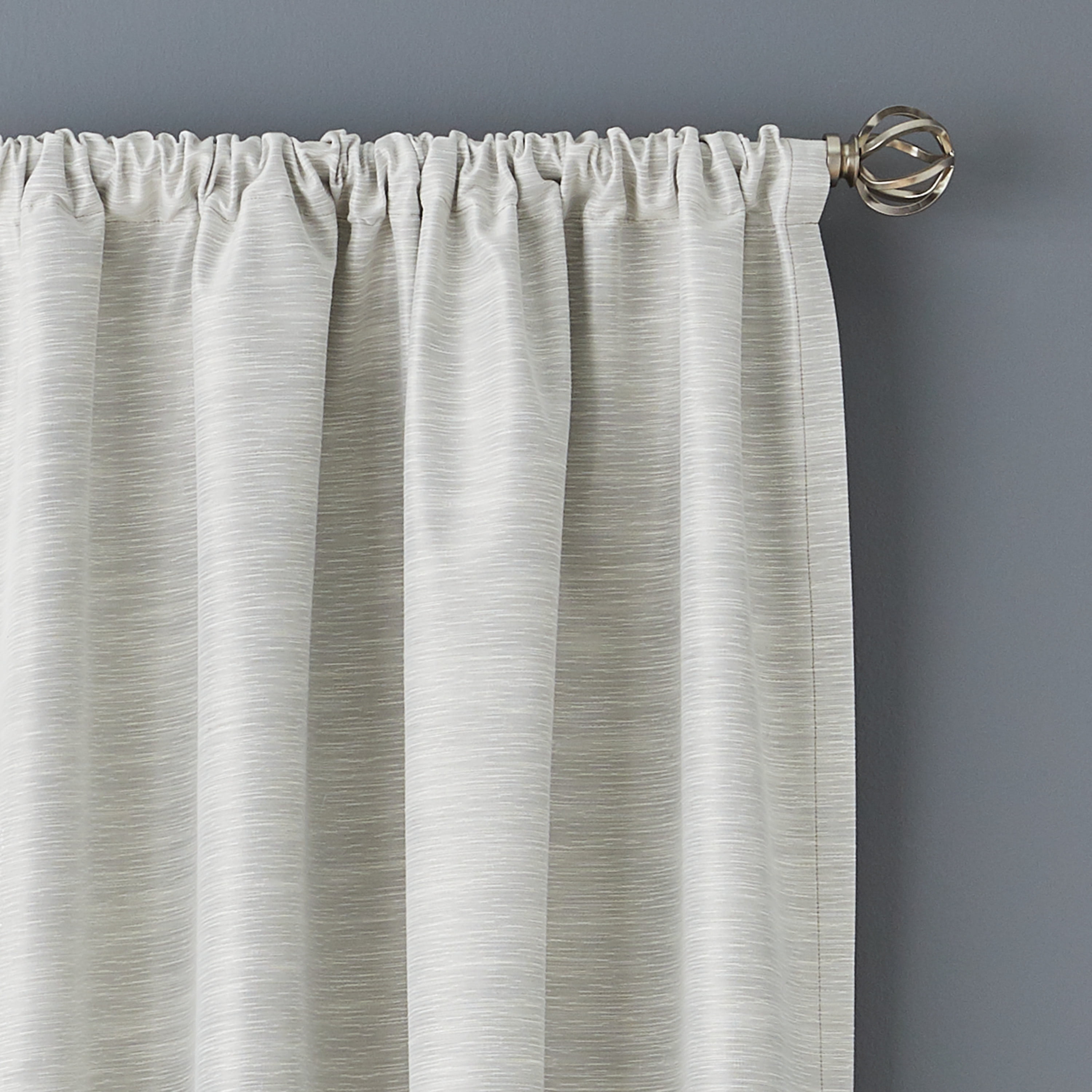 Better Homes & Gardens Colorblock Rod Pocket and Back Tab Blackout Curtain Panel, 1-Piece, Silver, 50" W x 84" L